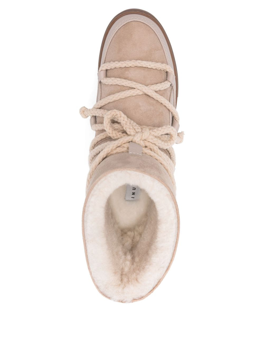 Stivaletti con lacci classic wedge in beige 