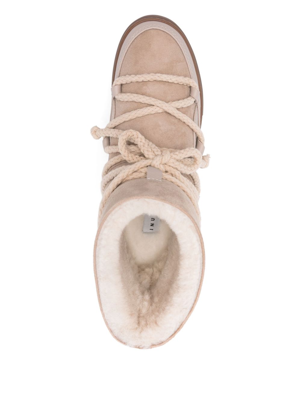 Stivaletti con lacci classic wedge in beige 
