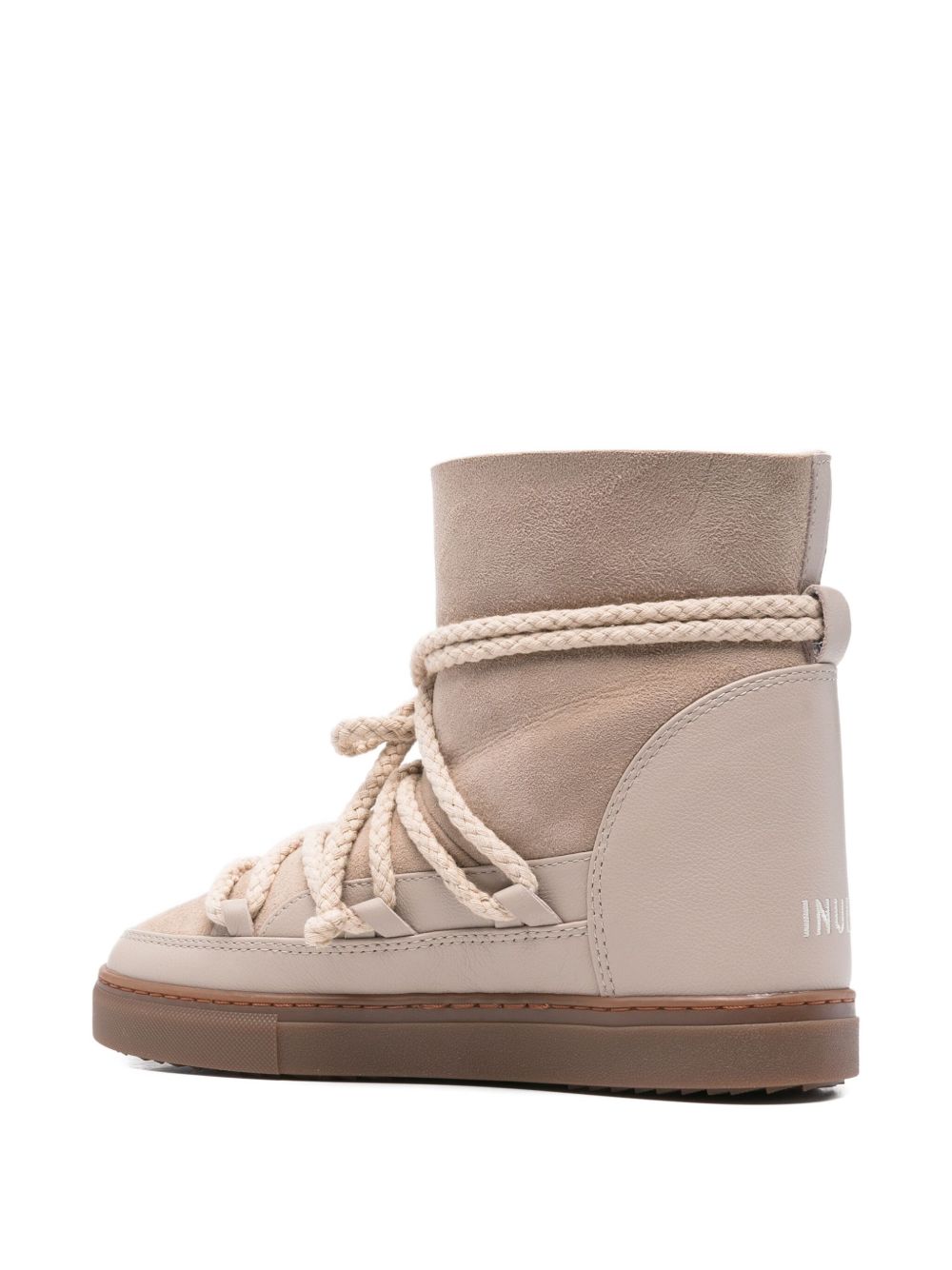 Stivaletti con lacci classic wedge in beige 