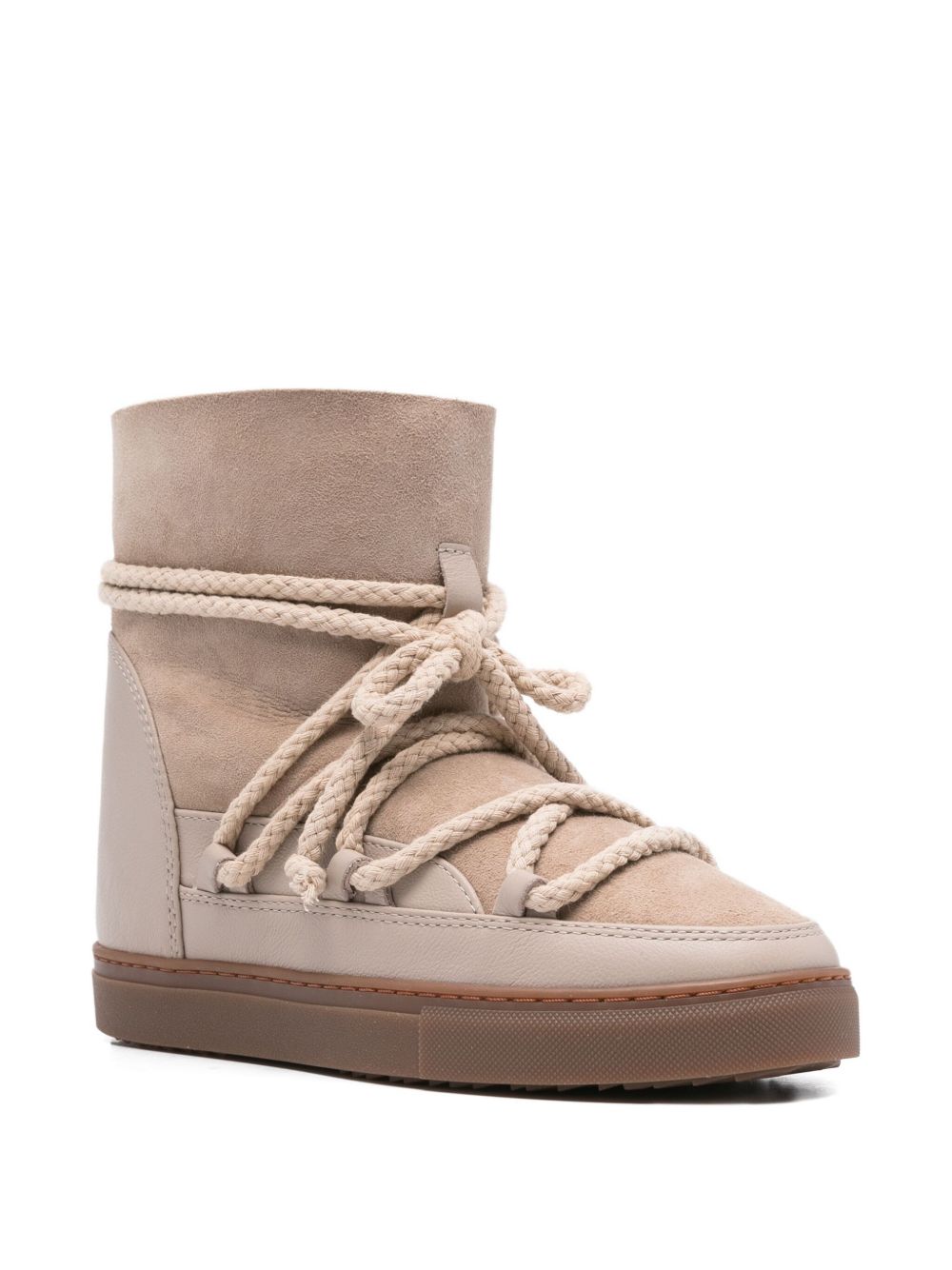 Stivaletti con lacci classic wedge in beige 