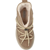 Stivaletti in pelle con lacci classic platform in beige 