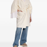 Stivaletti in pelle con lacci classic platform in beige 