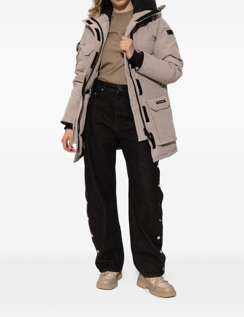 Stivaletti Biker Puffer in beige 
