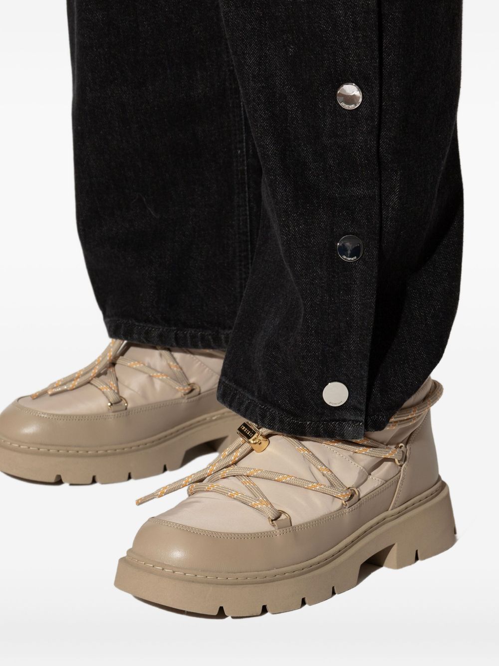 Stivaletti Biker Puffer in beige 