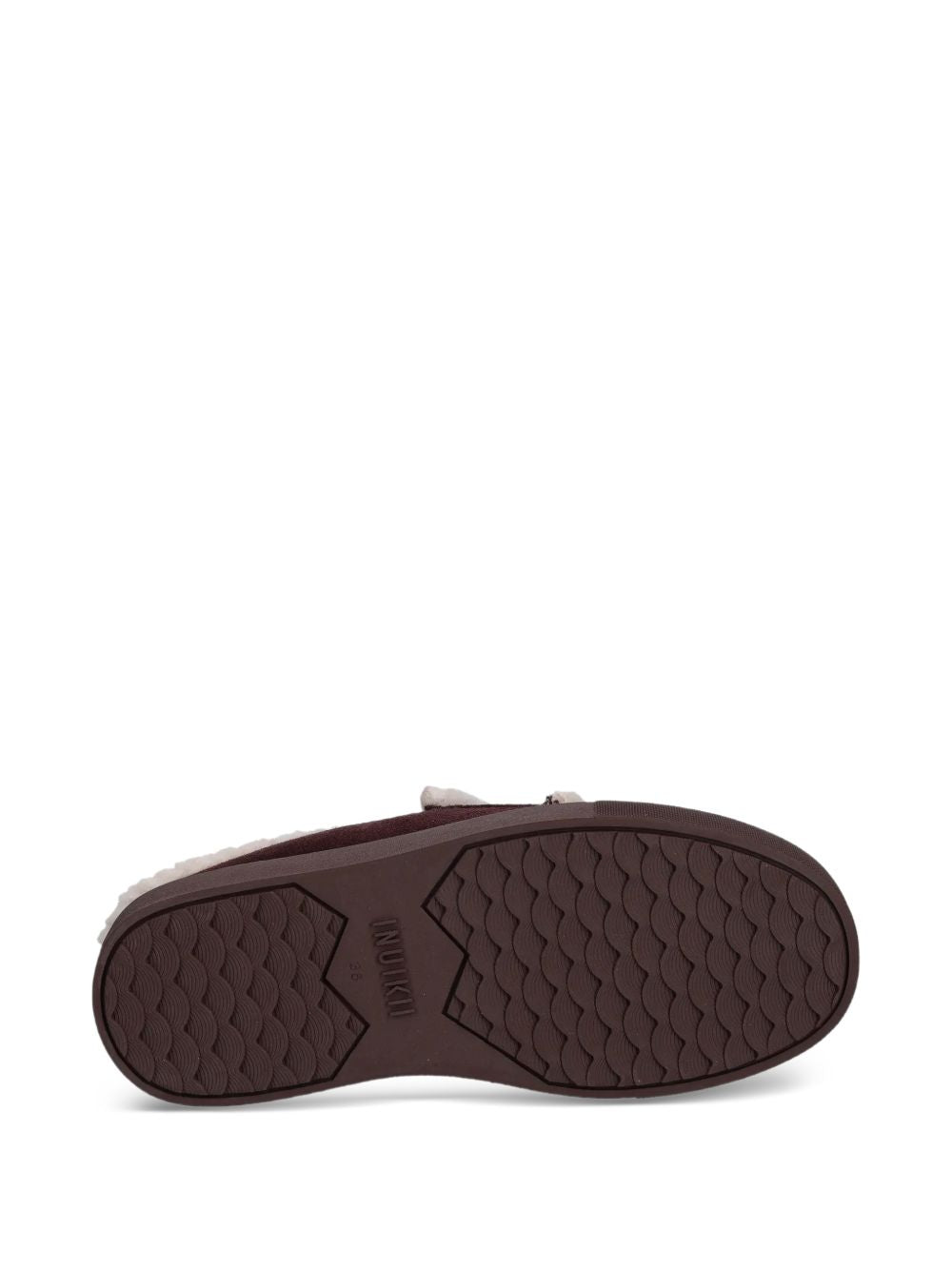 Mules con shearling in bordeaux 