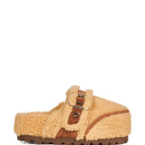 Mules Cozy con cinturino in beige 
