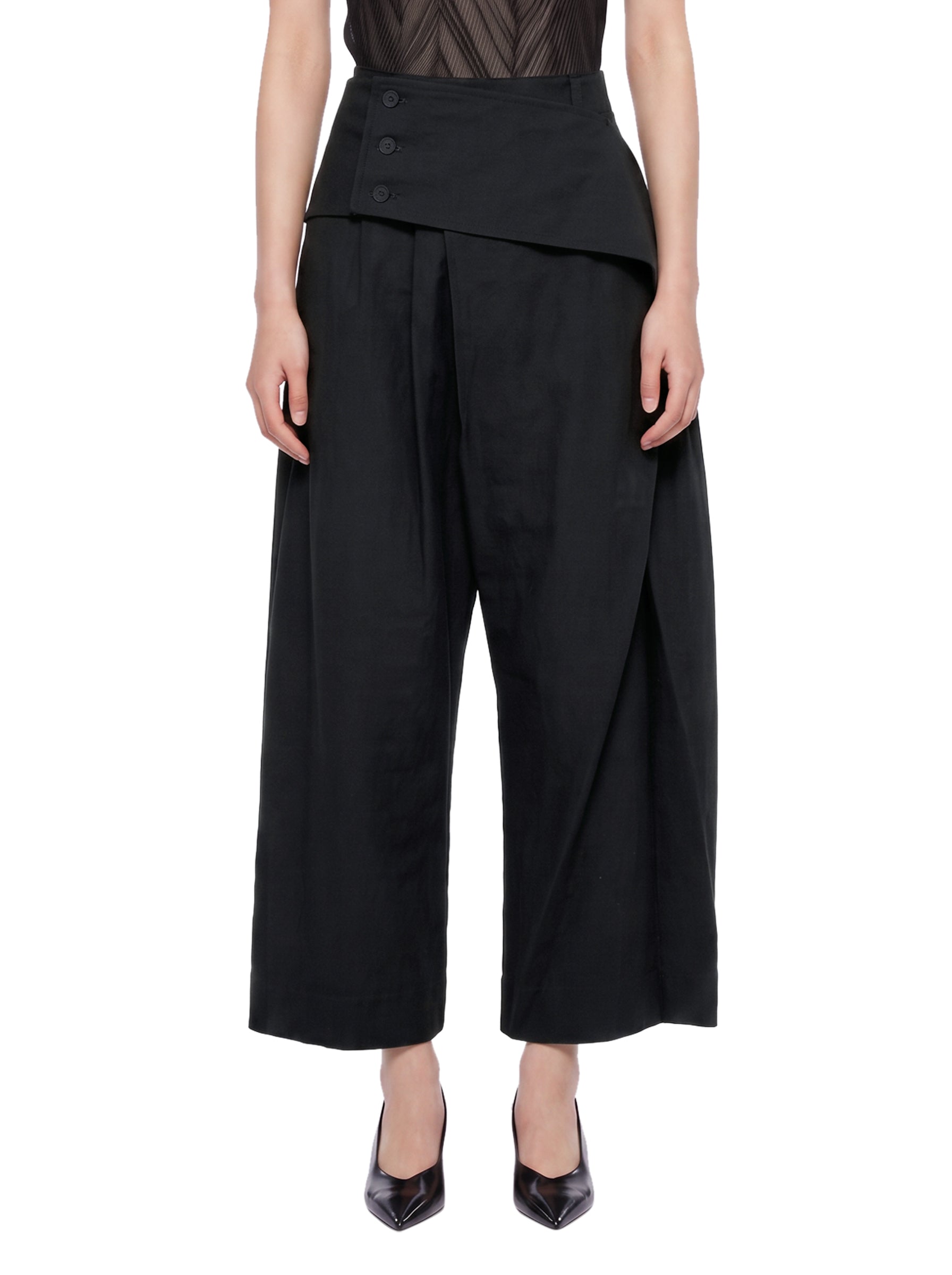 Pantaloni plissé Grainy in nero 