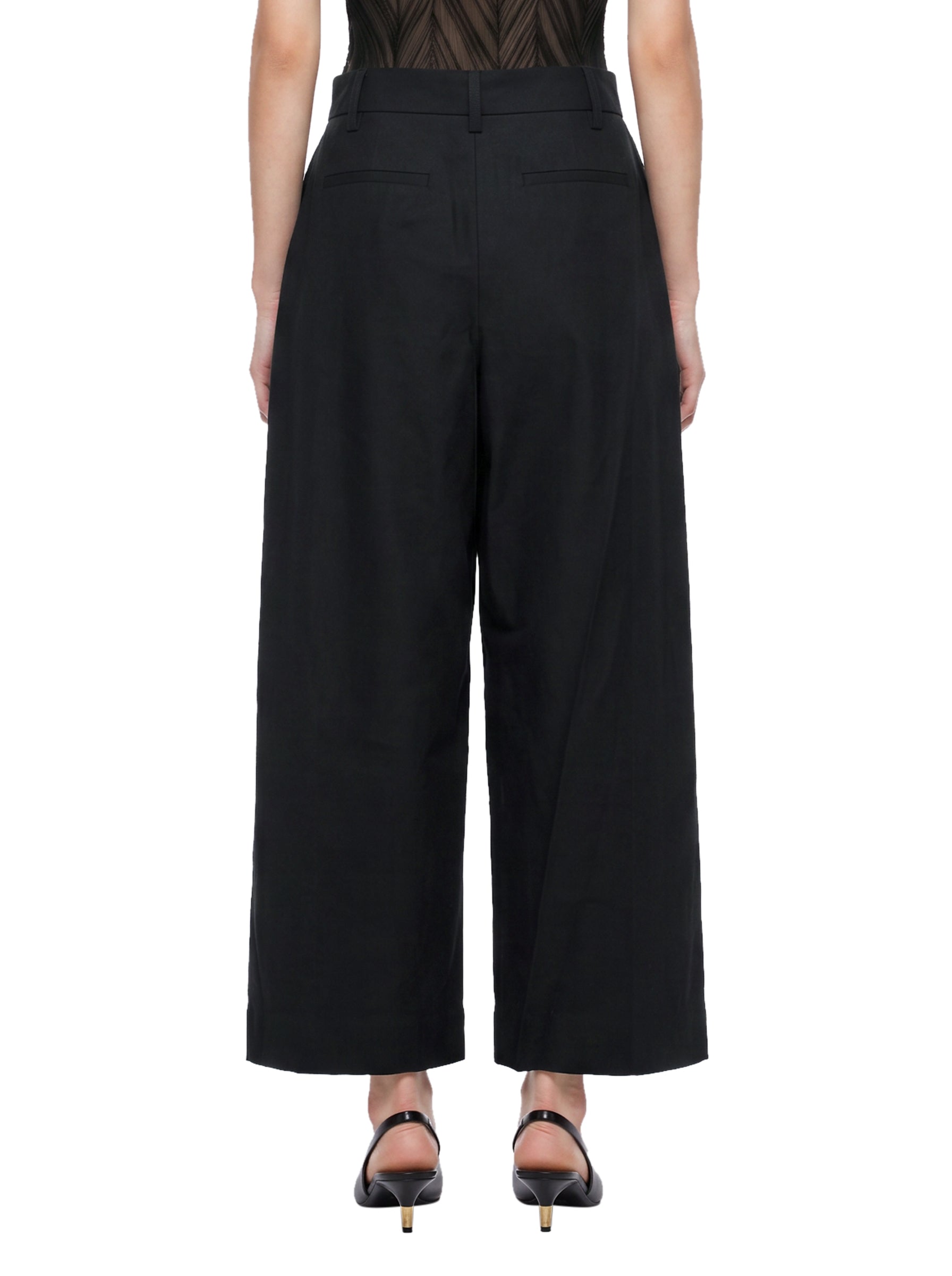 Pantaloni plissé Grainy in nero 