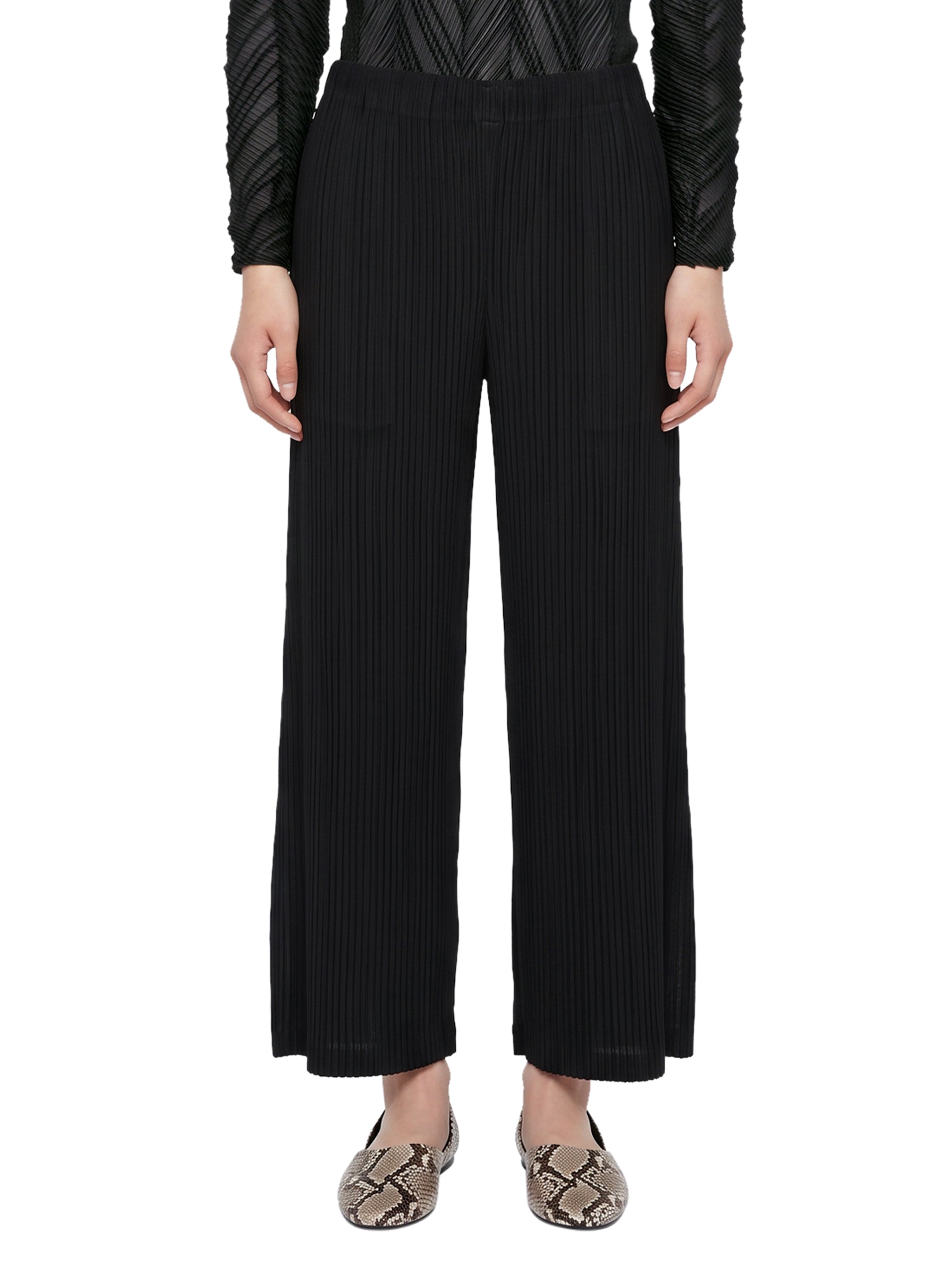 Pantalone plissé Hatching in nero 