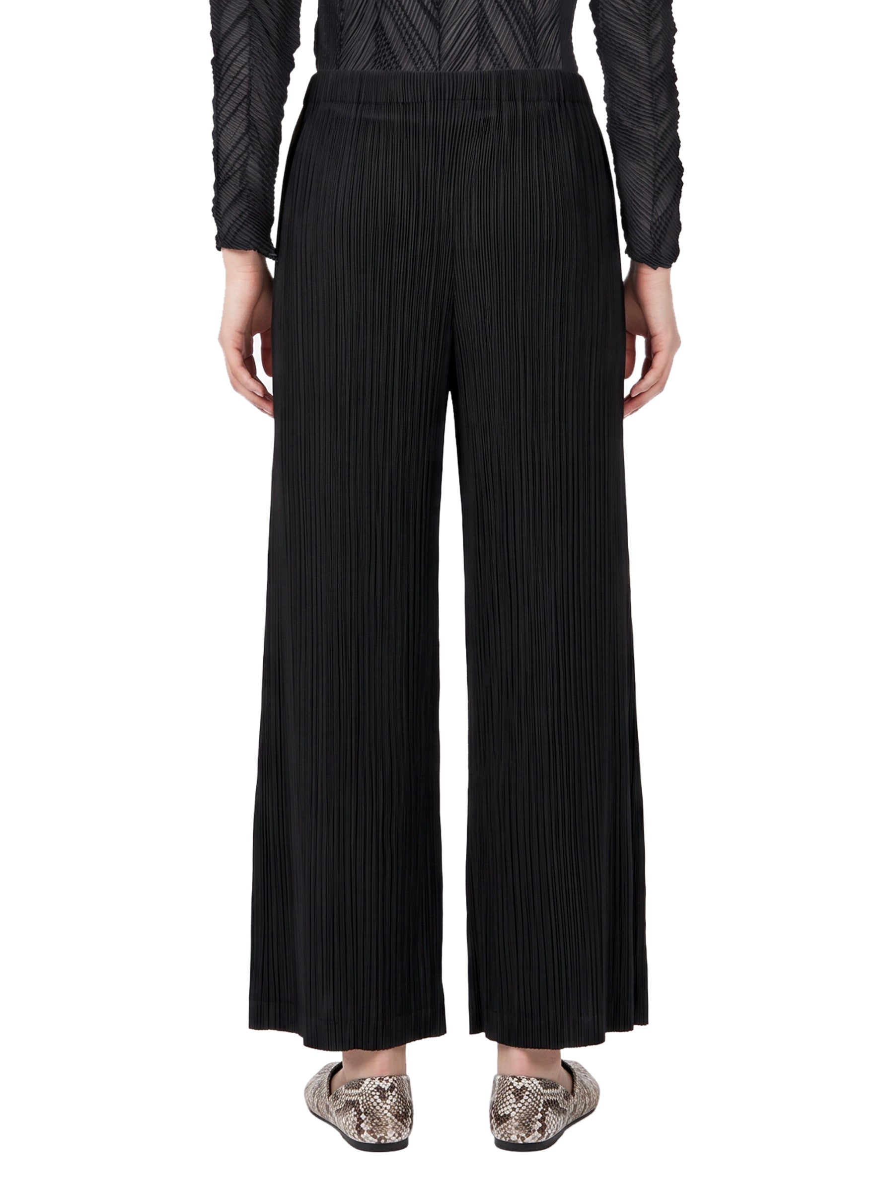 Pantalone plissé Hatching in nero 