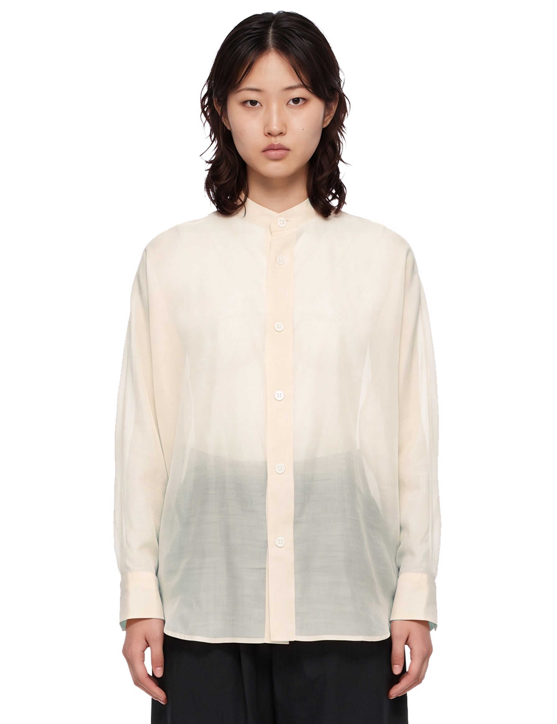 Camicia trasparente in rosa chiaro 