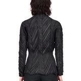 Top plissé zigzag in nero 