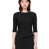 Top plissé rombi in nero 