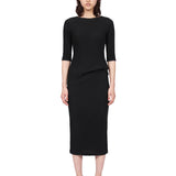 Top plissé rombi in nero 