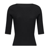 Top plissé rombi in nero 