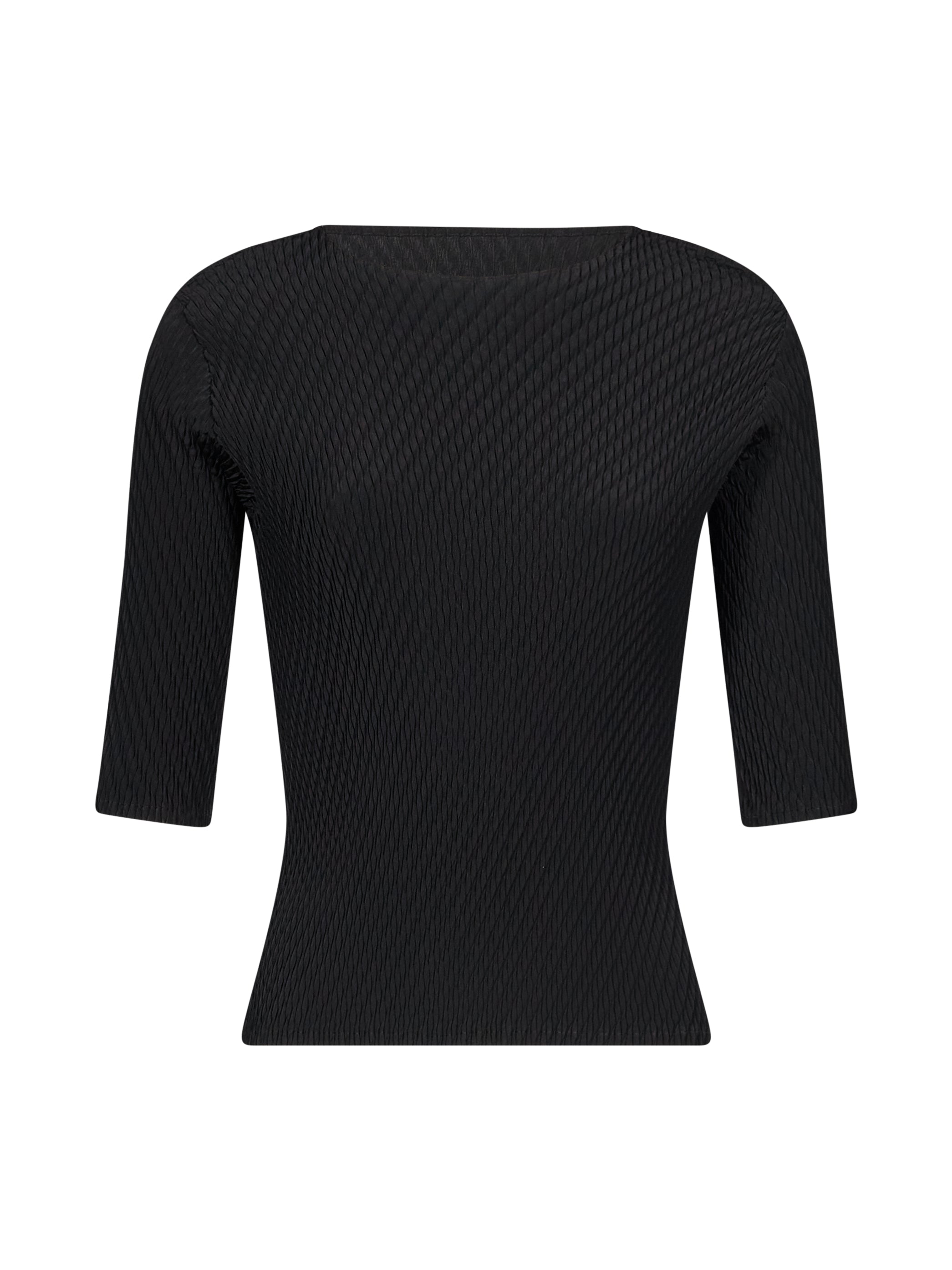 Top plissé rombi in nero 
