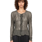 Top plissetato in grigio 