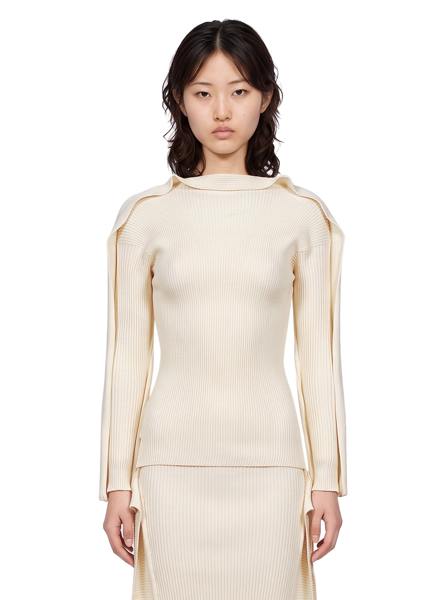 Maglia plissé Prance in avorio 