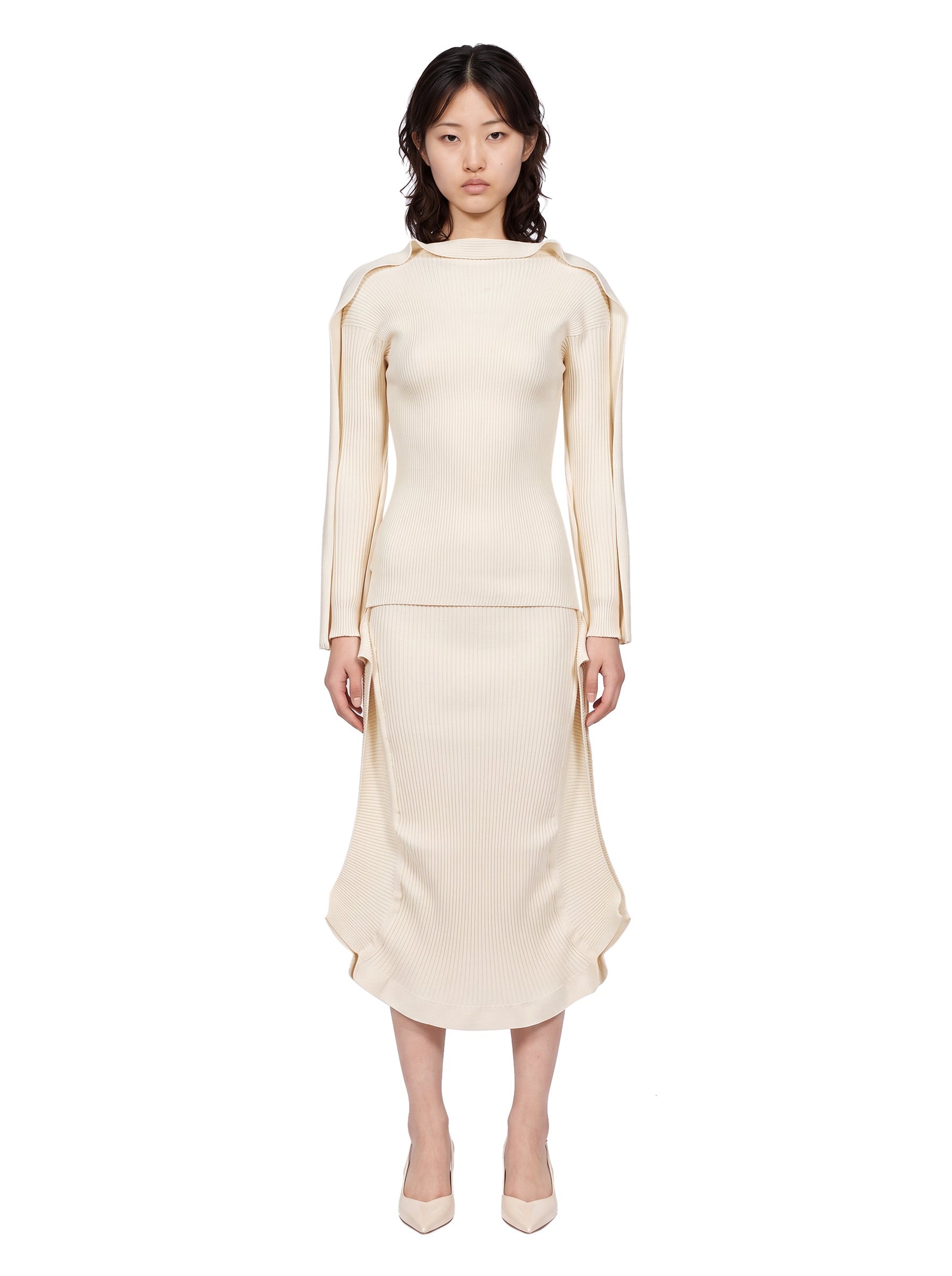 Maglia plissé Prance in avorio 