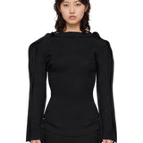 Maglia plissé Prance in nero 