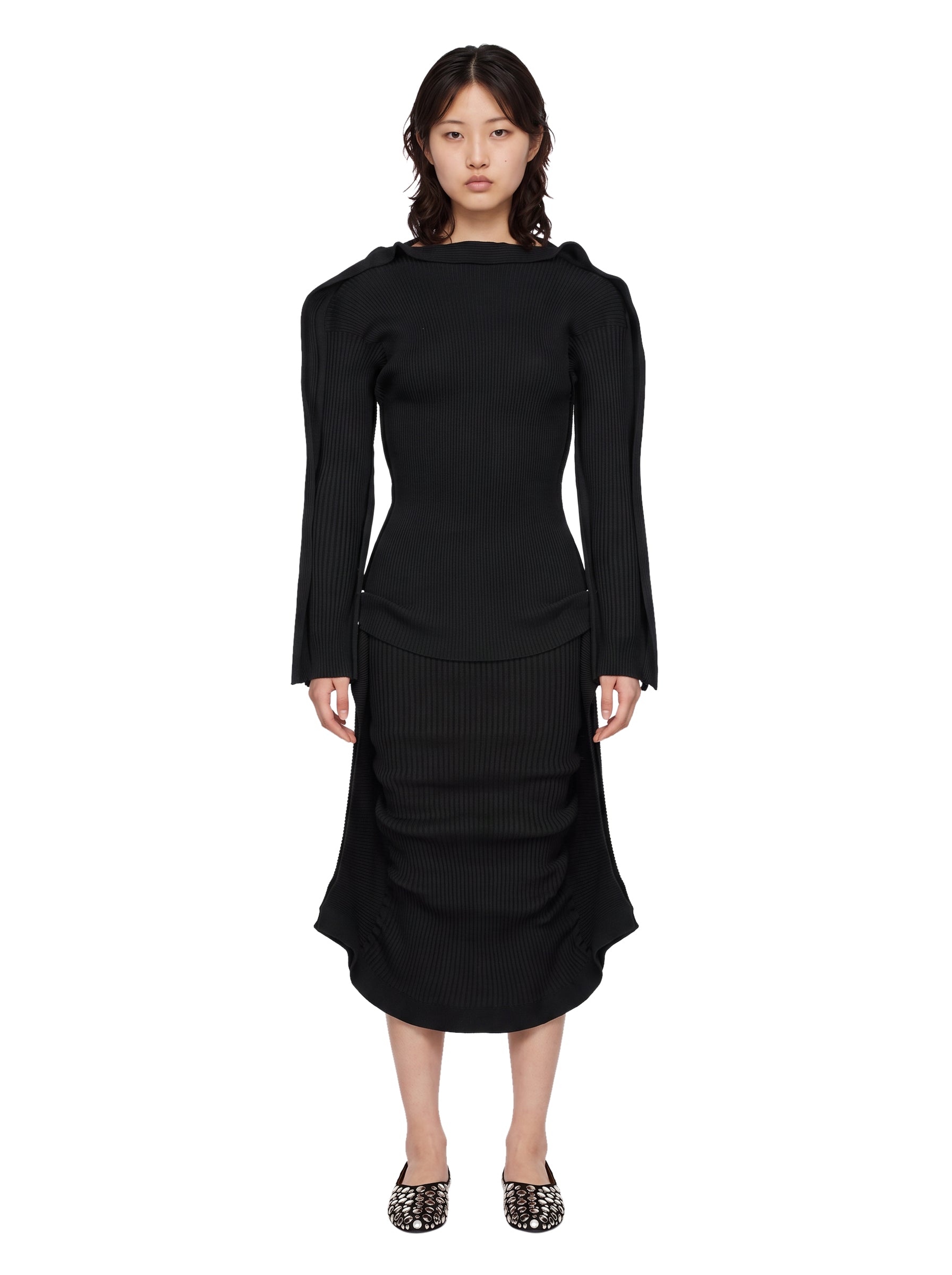 Maglia plissé Prance in nero 