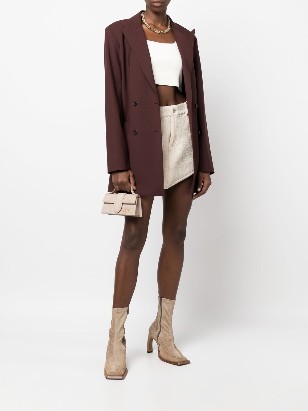 Borsa Le Bambino in suede in beige 