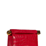 Clutch La pochette rond carre stampata in rosso 