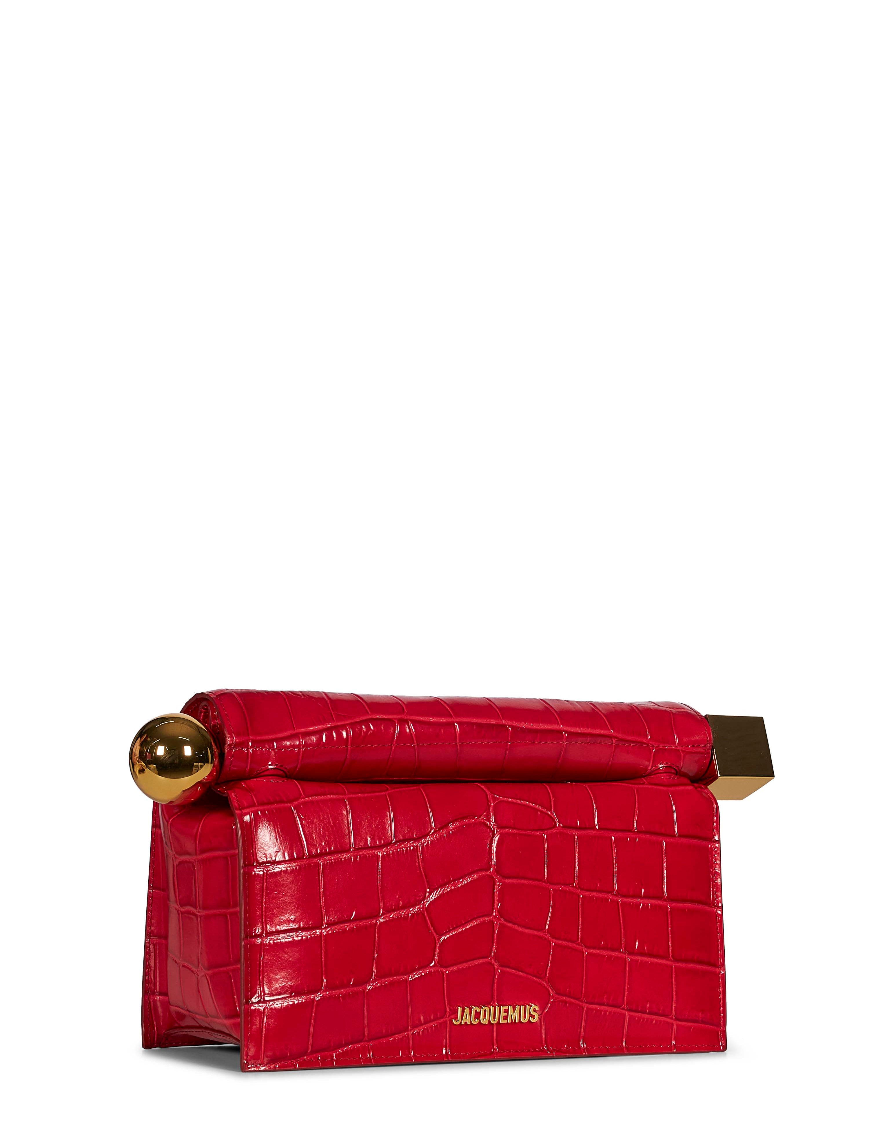 Clutch La pochette rond carre stampata in rosso 