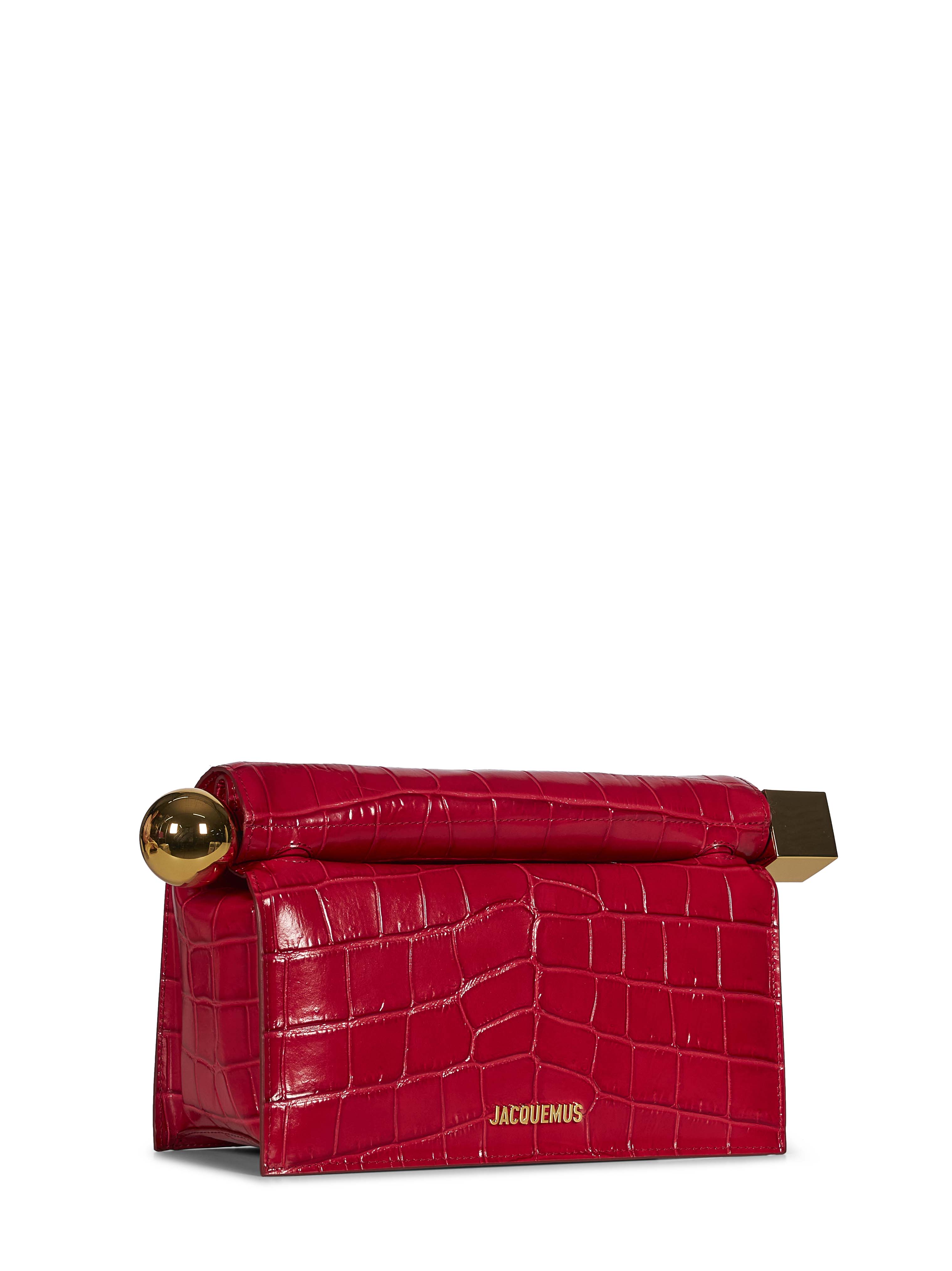 Clutch La pochette rond carre stampata in rosso 