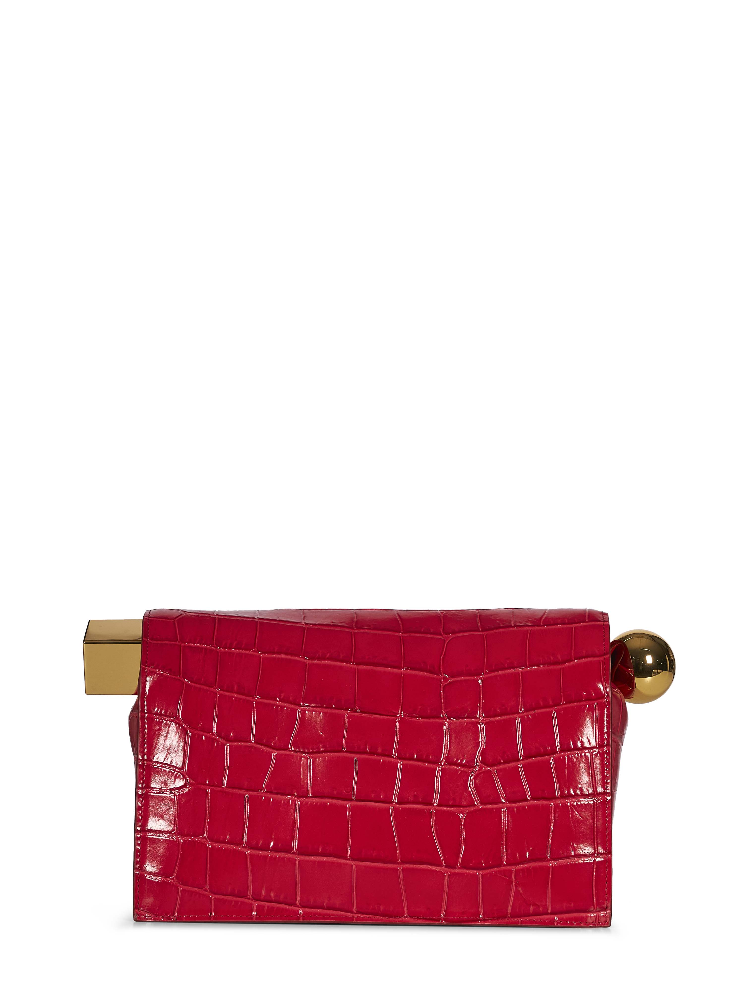 Clutch La pochette rond carre stampata in rosso 