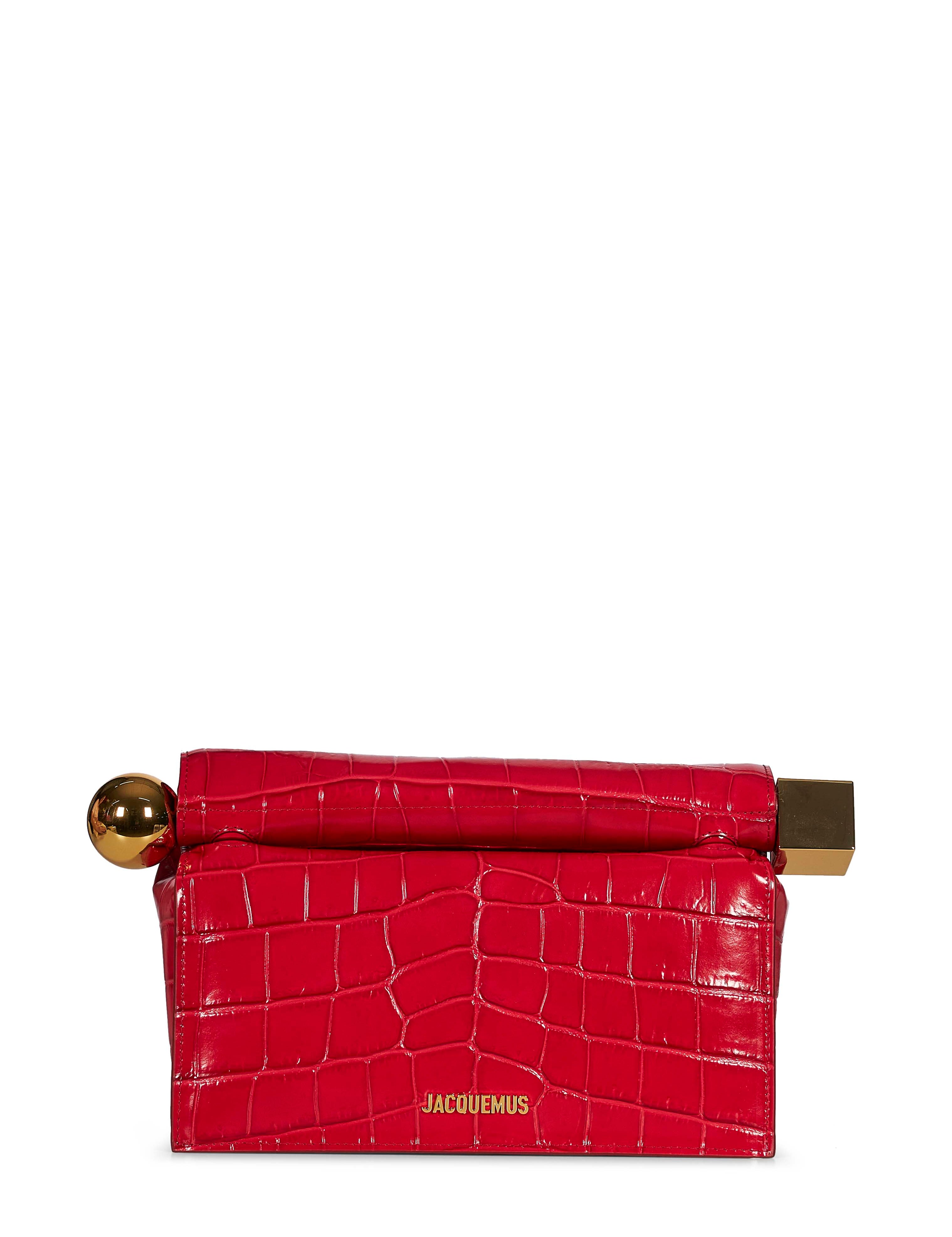 Clutch La pochette rond carre stampata in rosso 