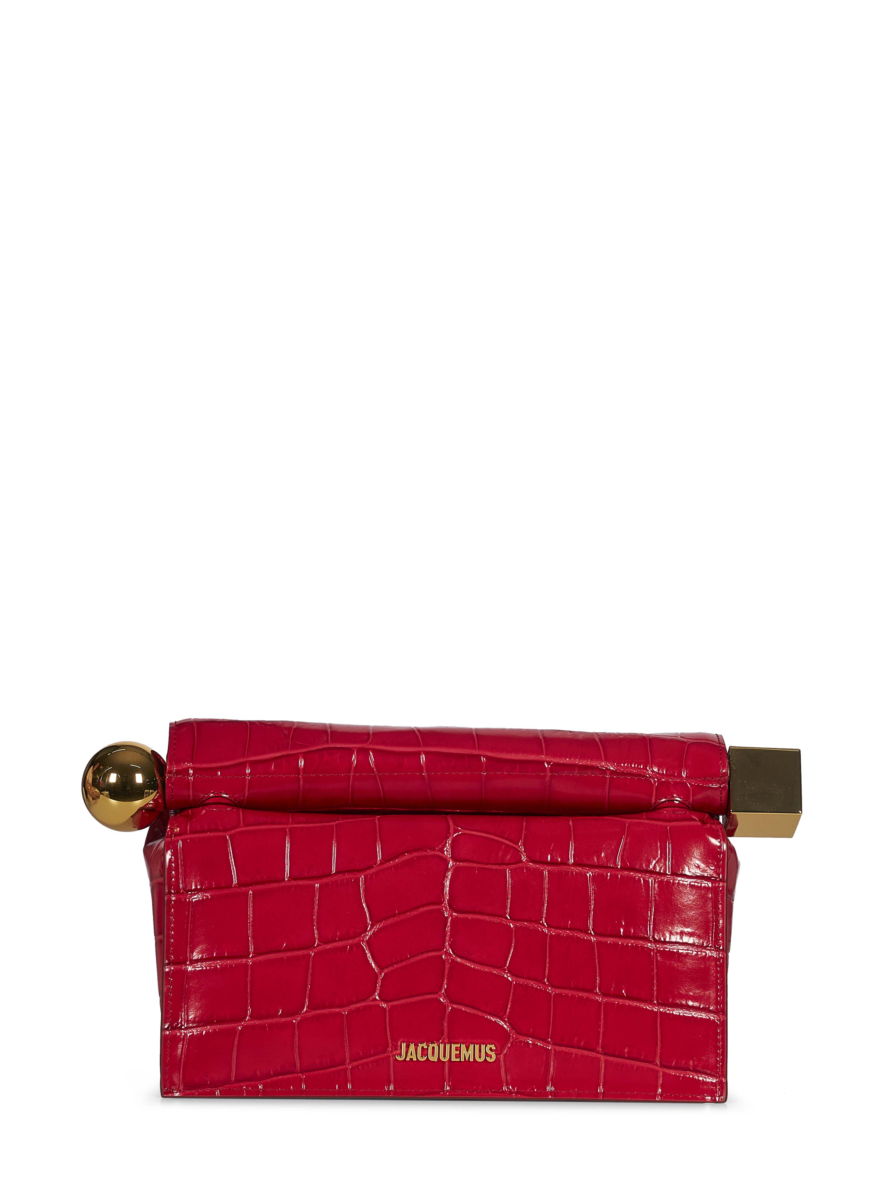 Clutch La pochette rond carre stampata in rosso 