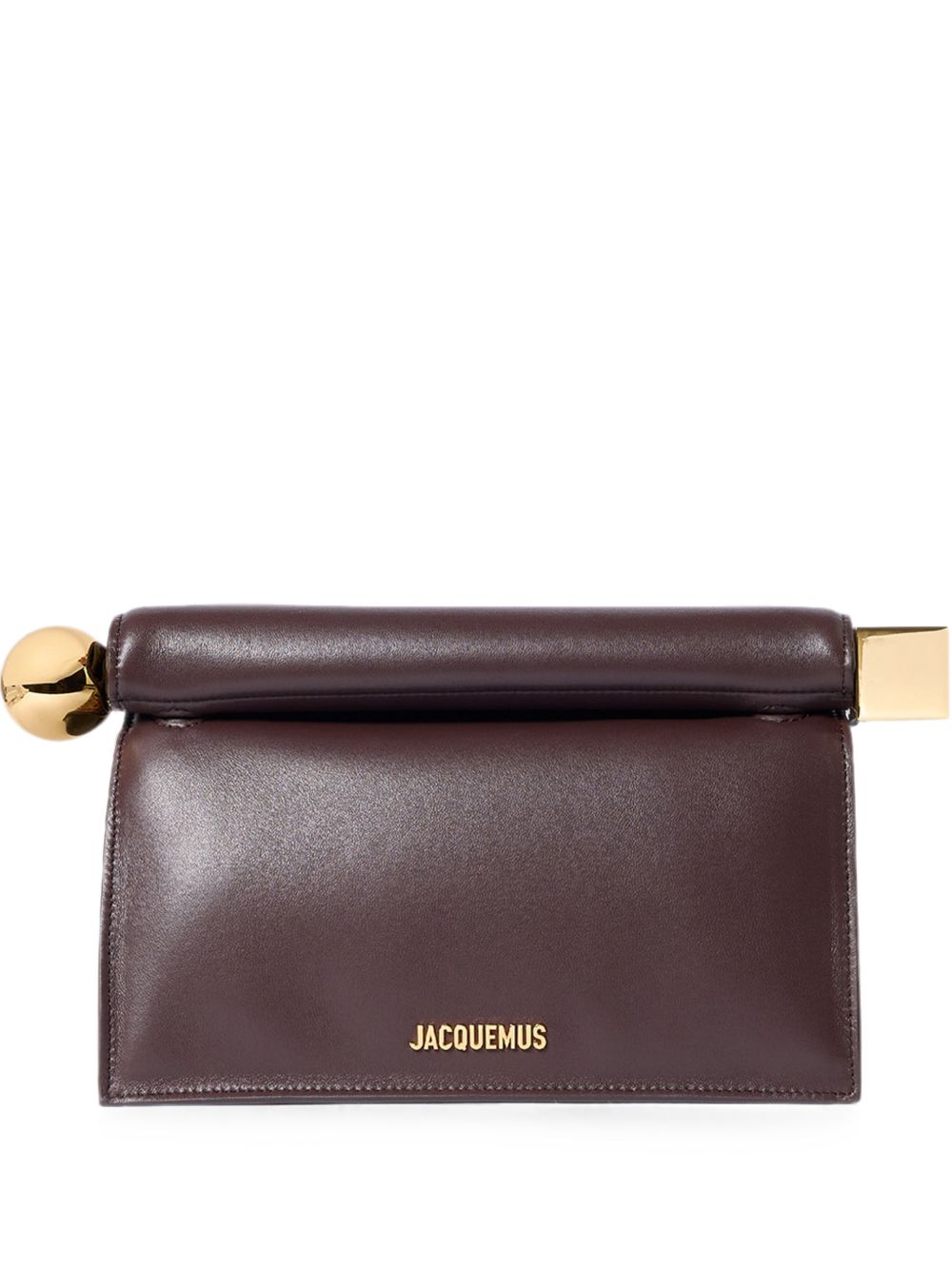 Clutch la pochette rond carre in marrone 