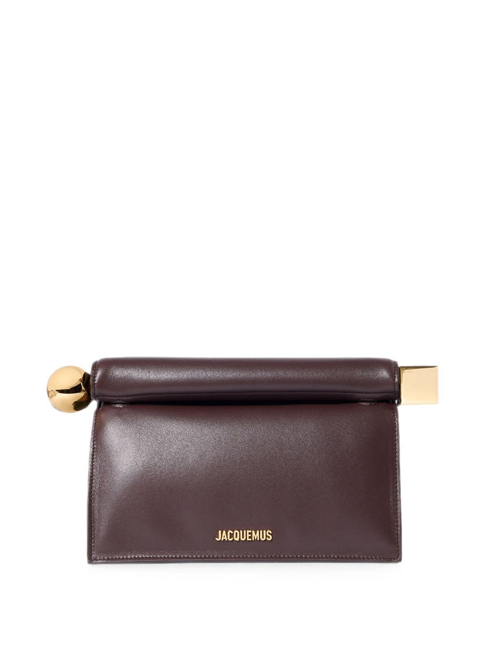 Clutch la pochette rond carre in marrone 