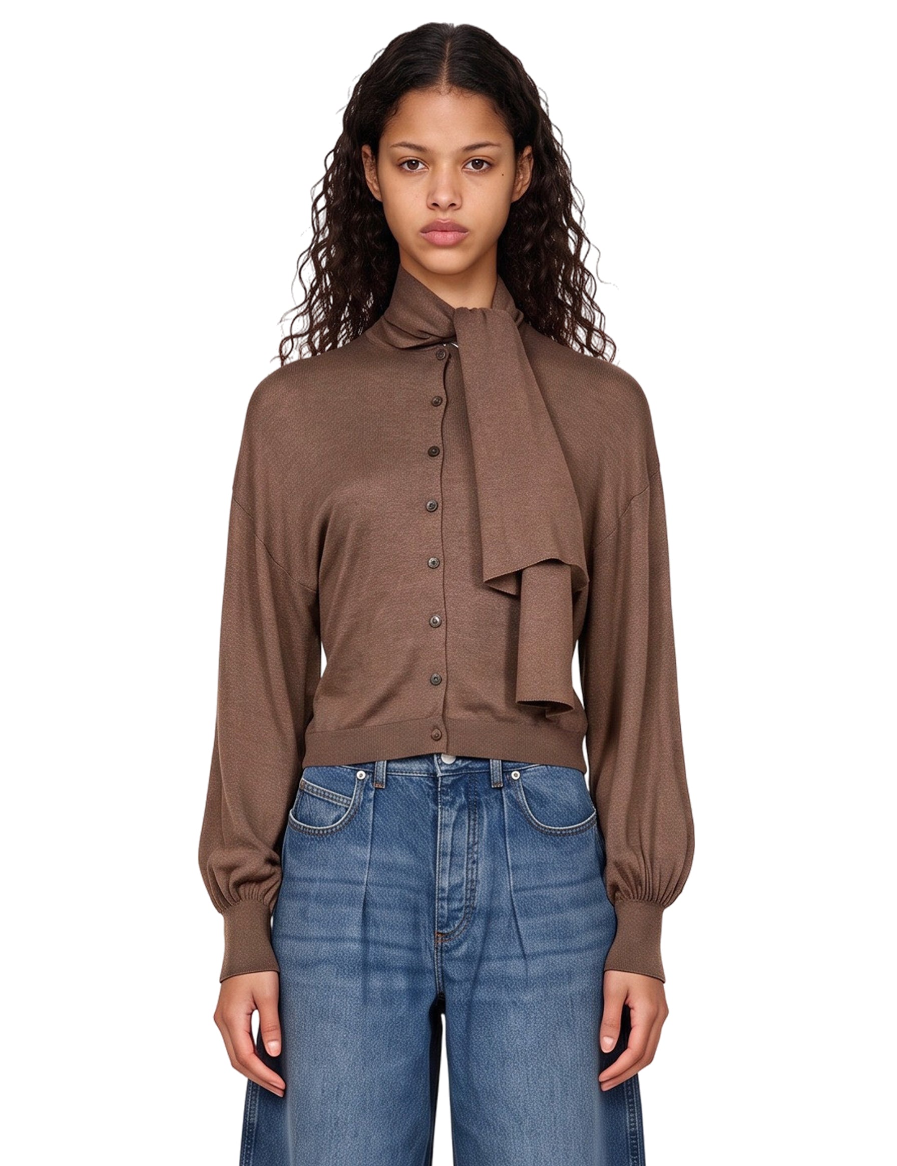 Cardigan Losange in marrone 
