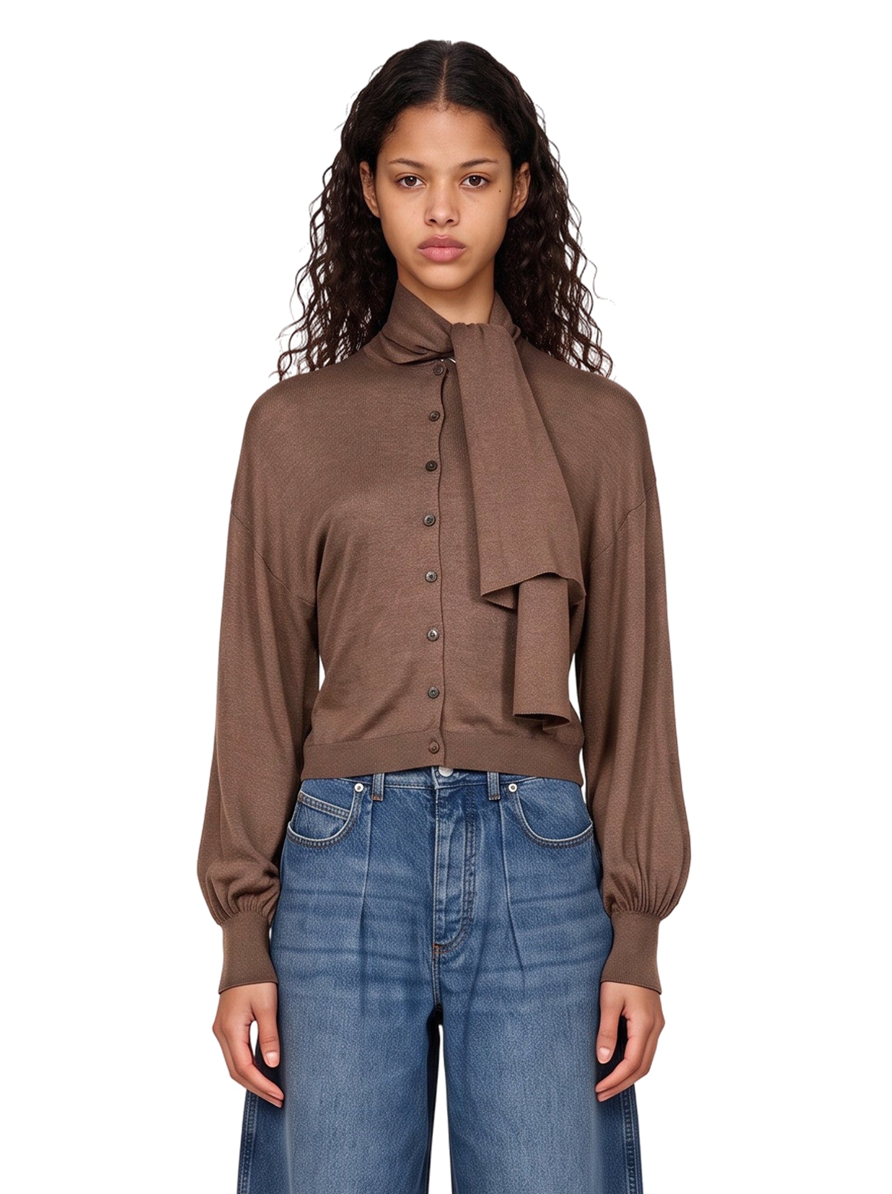 Cardigan Losange in marrone 