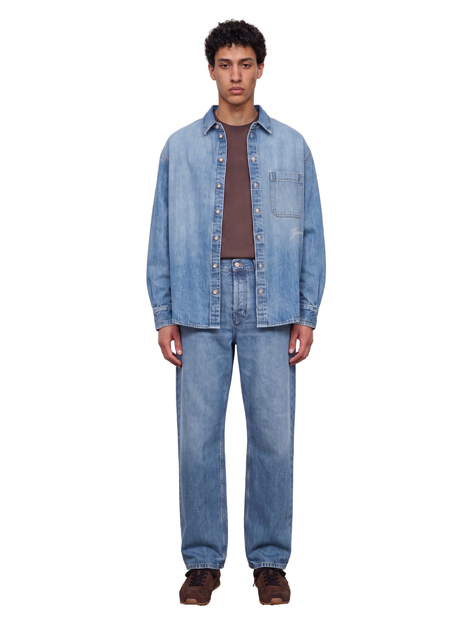 Jeans a gamba dritta Le De-nimes Droit in blu 