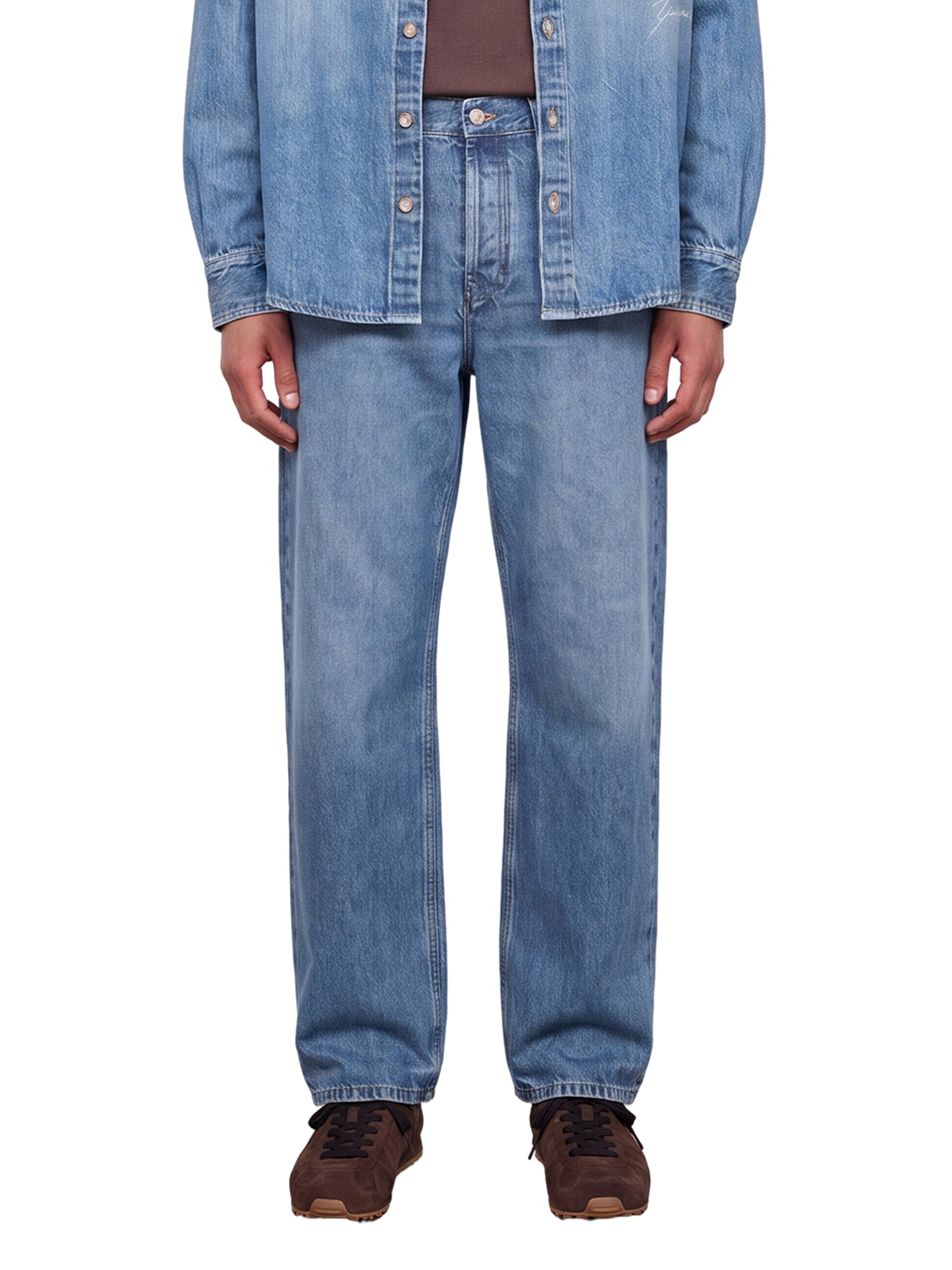 Jeans a gamba dritta Le De-nimes Droit in blu 