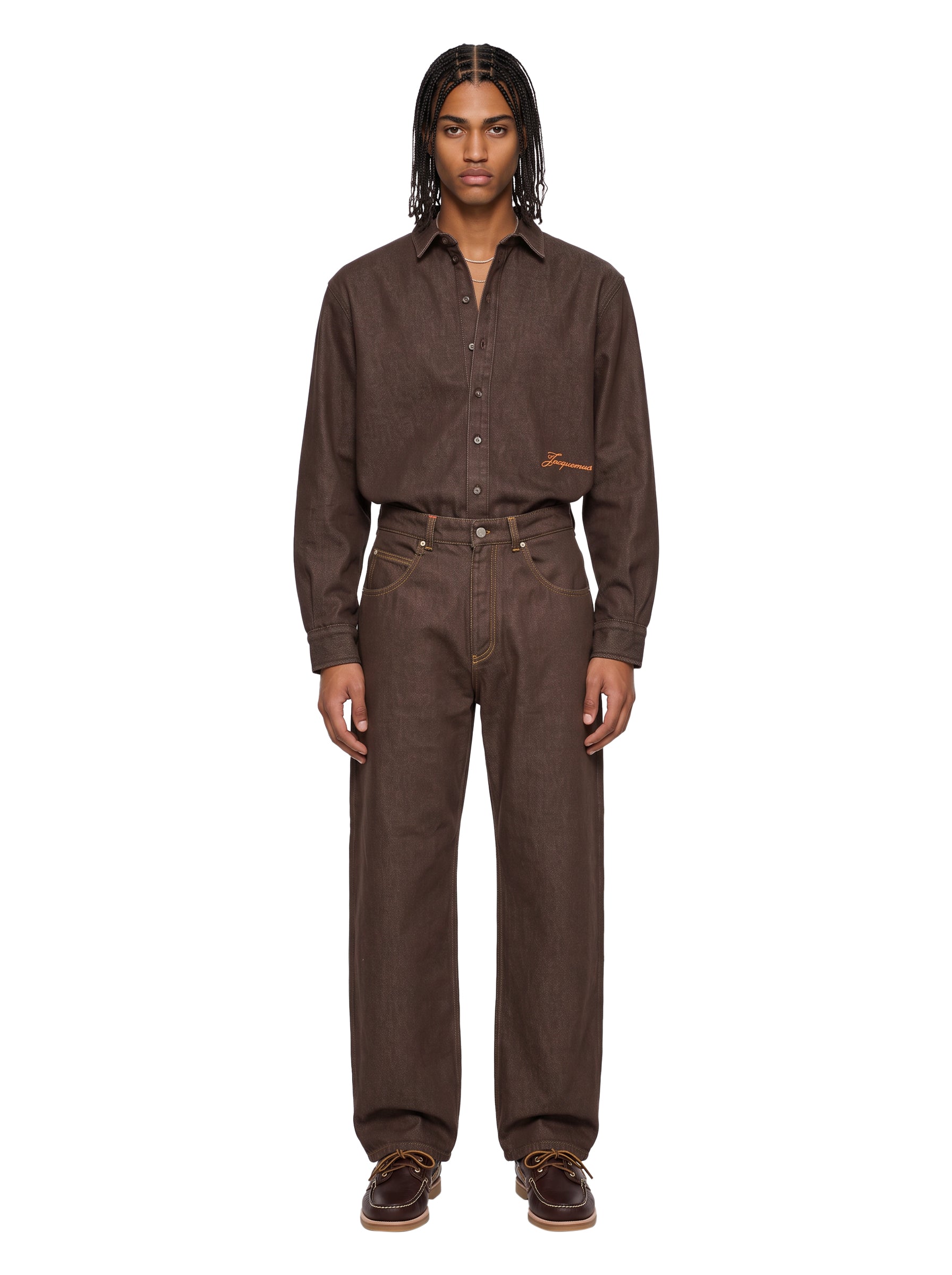 Jeans de-Nimes Tempo in marrone 