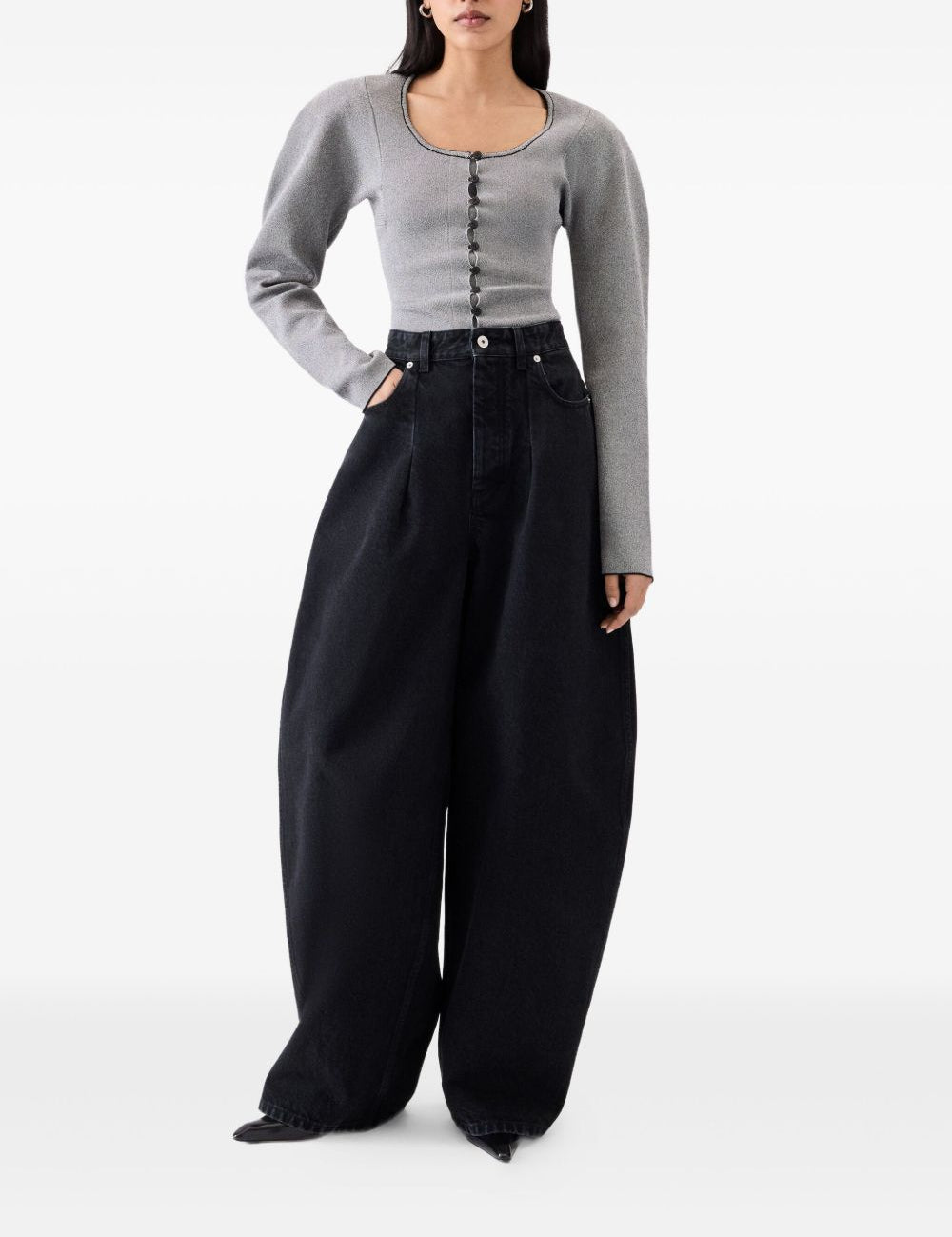 Jeans le de-nimes ovalo  in nero Jacquemus - donna 