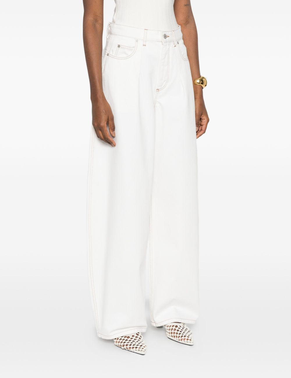 Jeans le de-nimes ovalo  in bianco Jacquemus - donna 