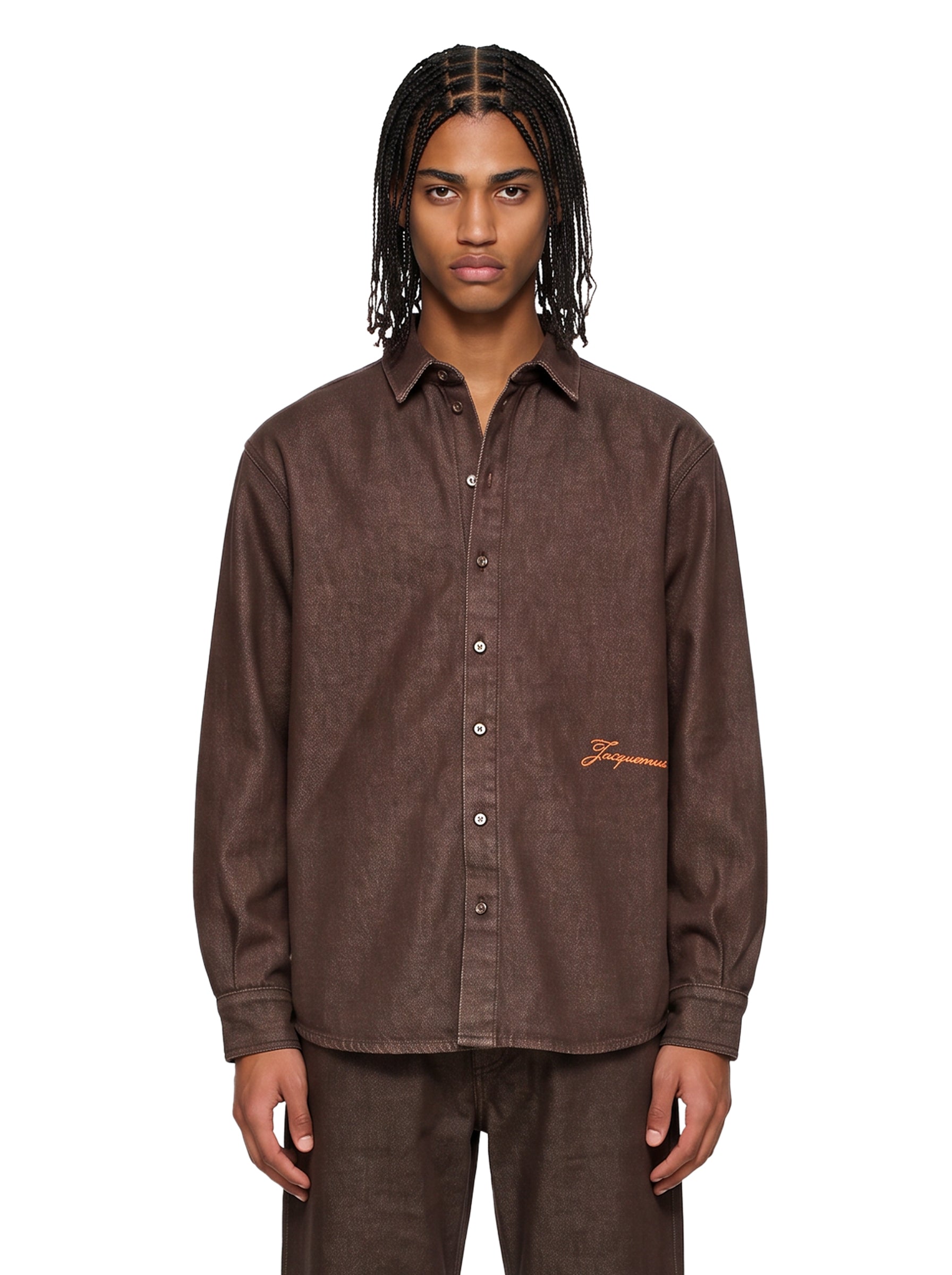 Camicia de-Nimes Simon in marrone 