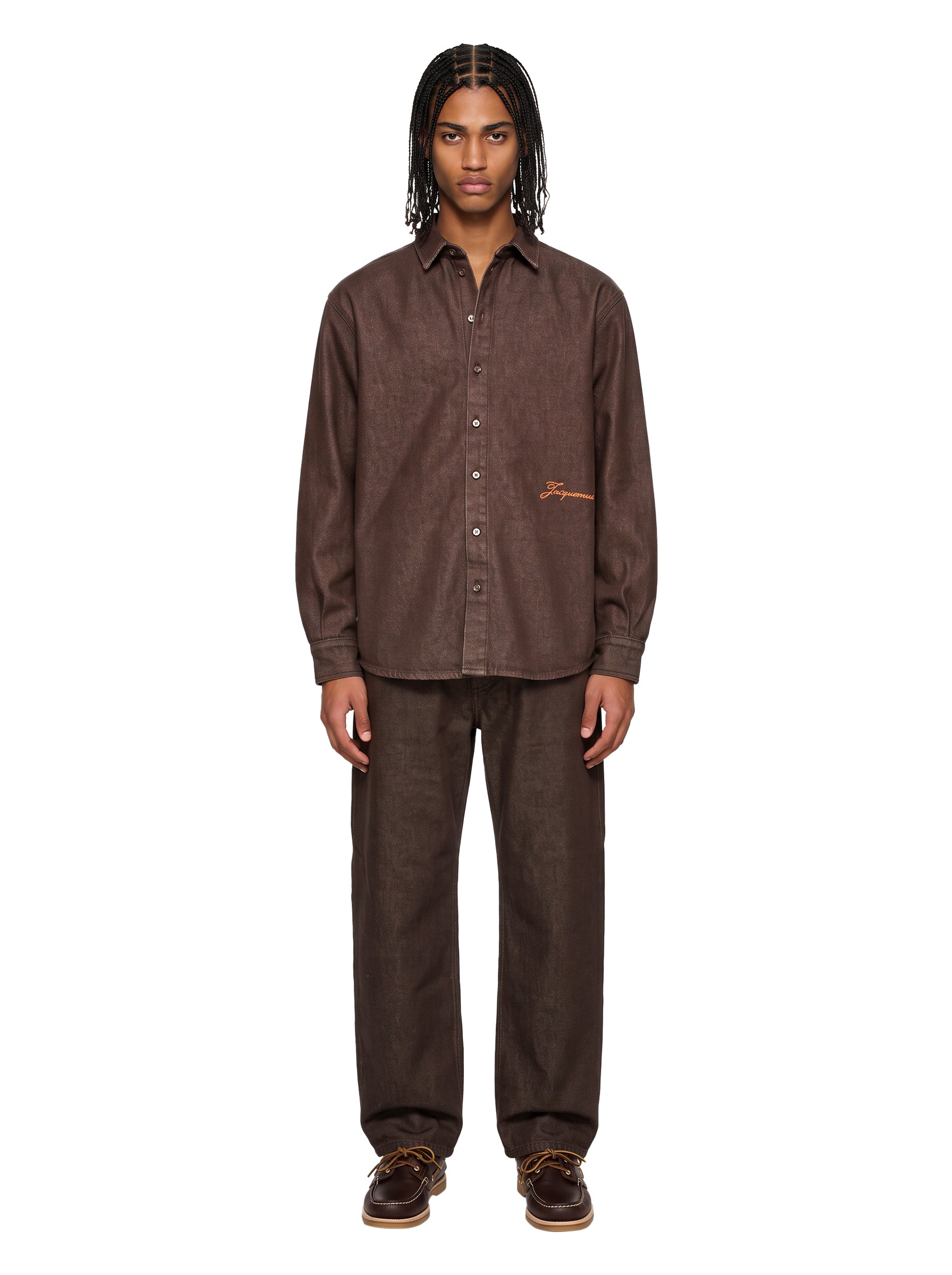Camicia de-Nimes Simon in marrone 