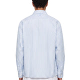 Camicia a righe a maniche lunghe Flash in celeste 