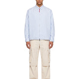 Camicia a righe a maniche lunghe Flash in celeste 