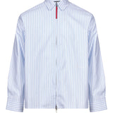 Camicia a righe a maniche lunghe Flash in celeste 
