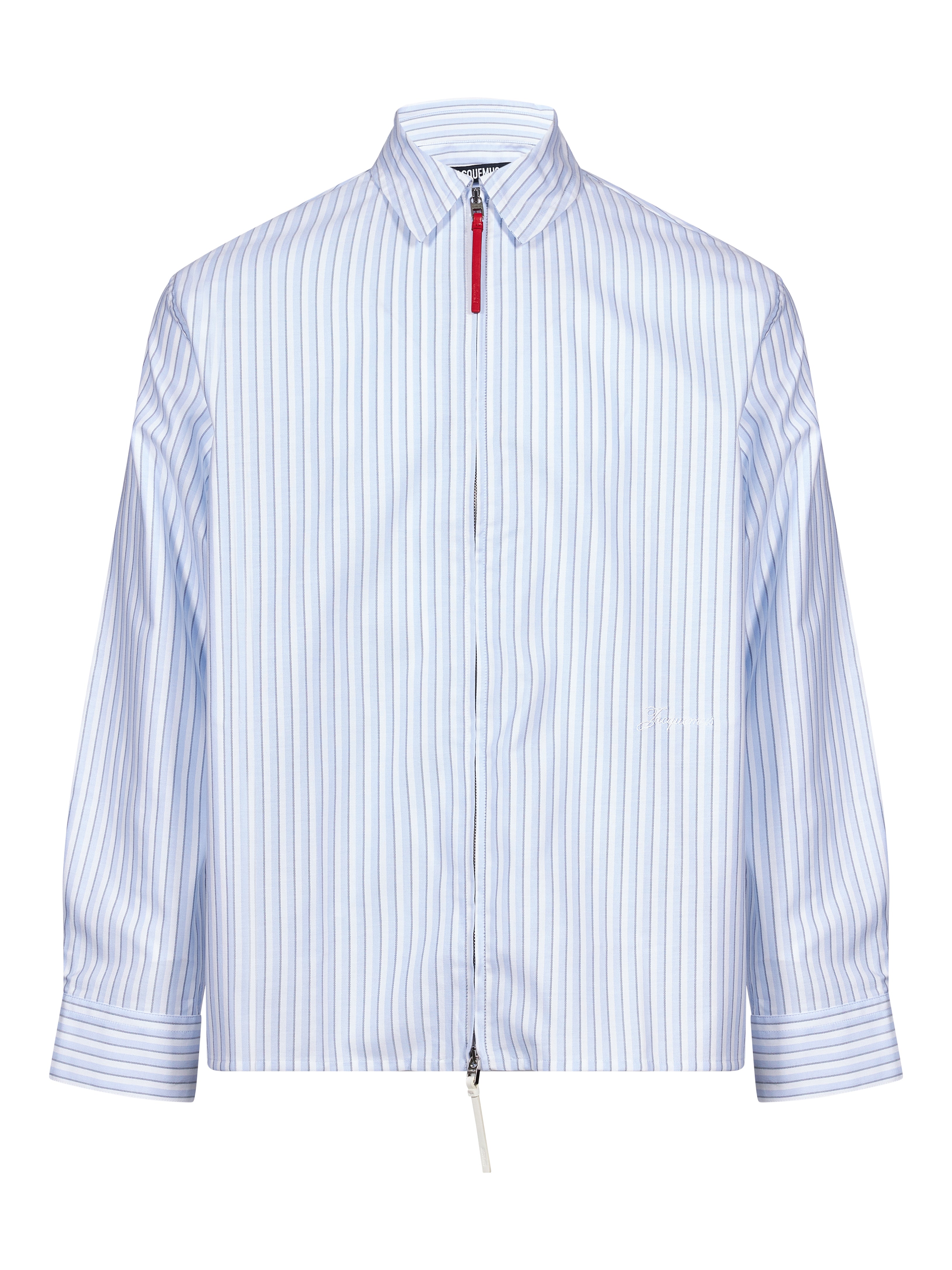 Camicia a righe a maniche lunghe Flash in celeste 