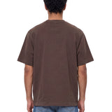 T-shirt gros grain in marrone 