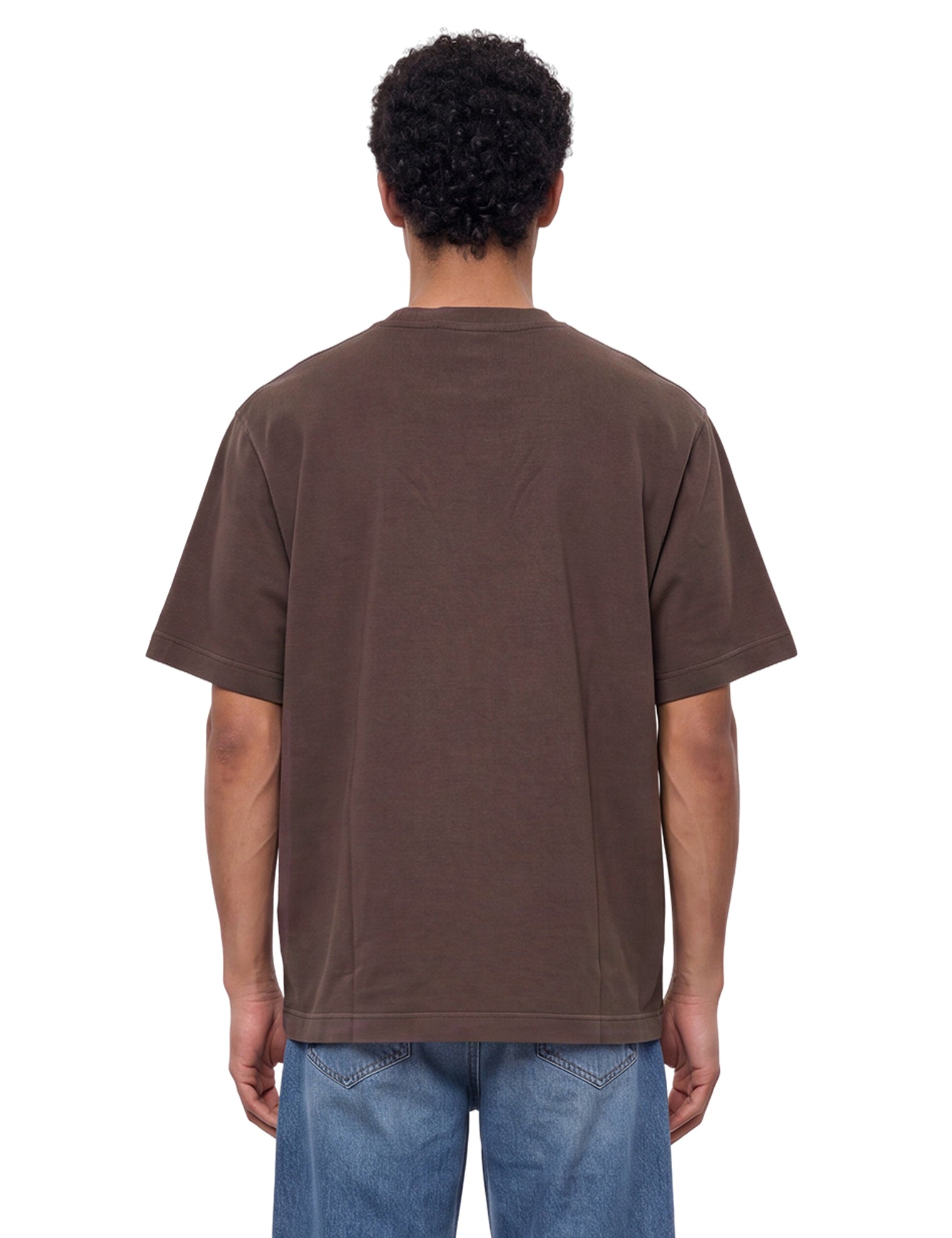 T-shirt gros grain in marrone 