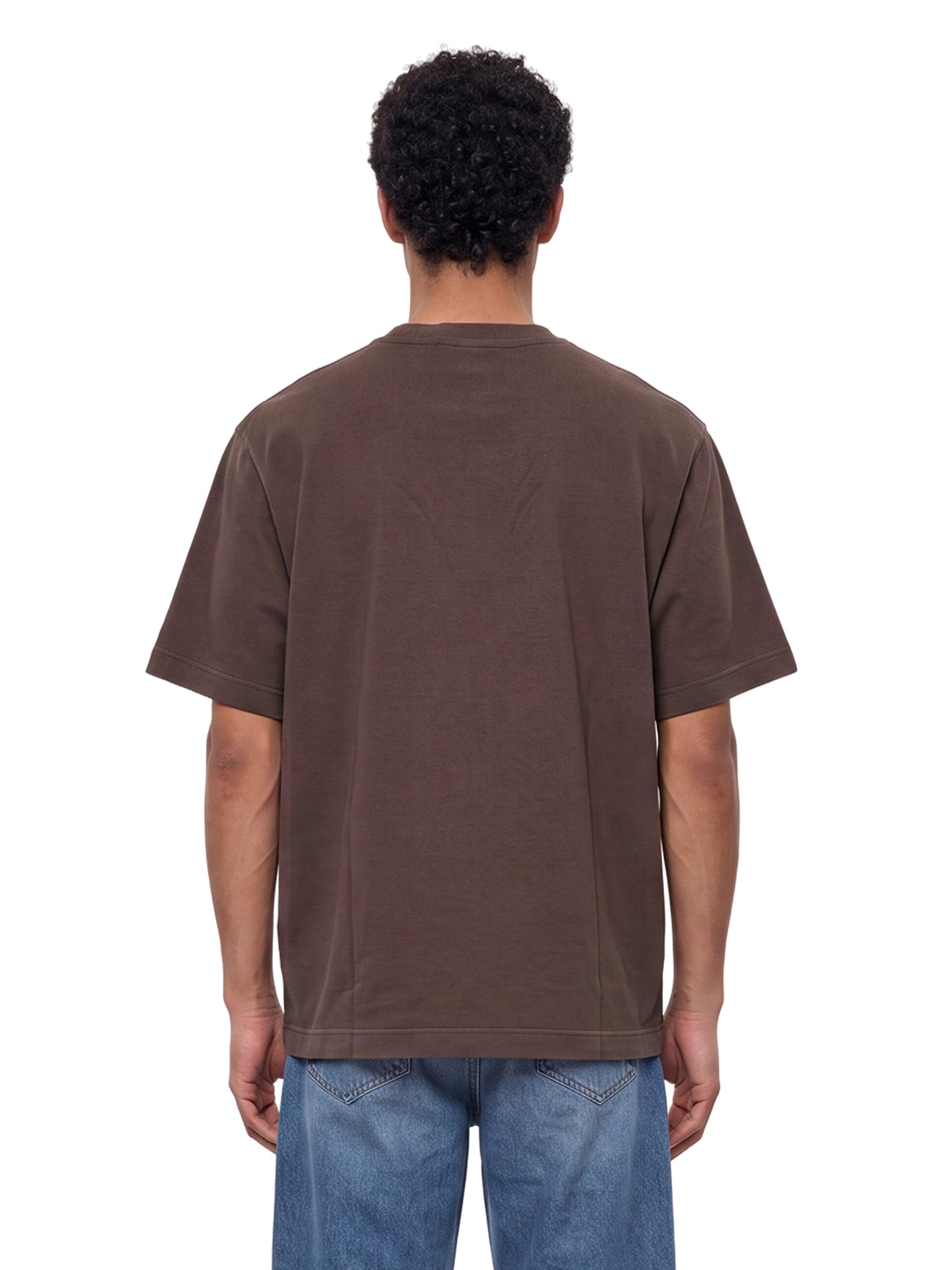 T-shirt gros grain in marrone 